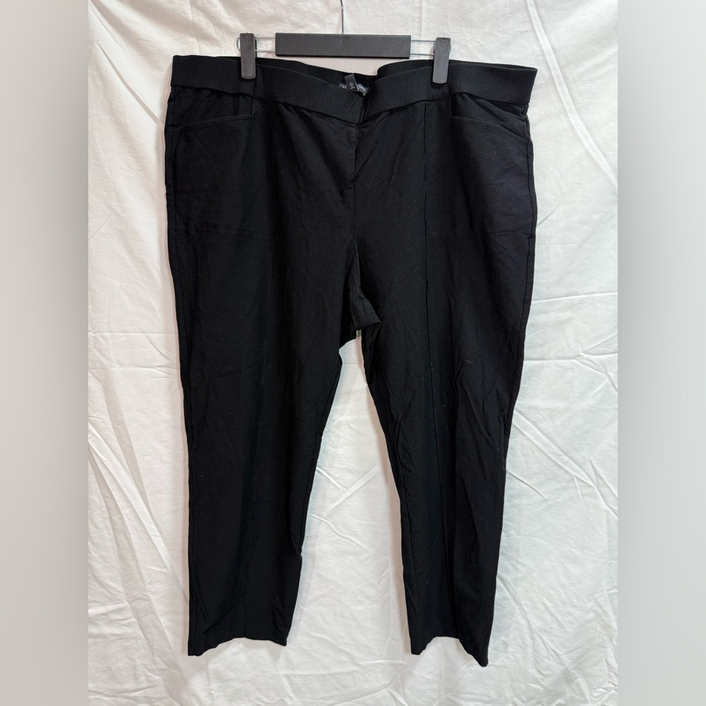 Eileen Fisher Black Stretch Pull-On‎ Pants Size 2X
